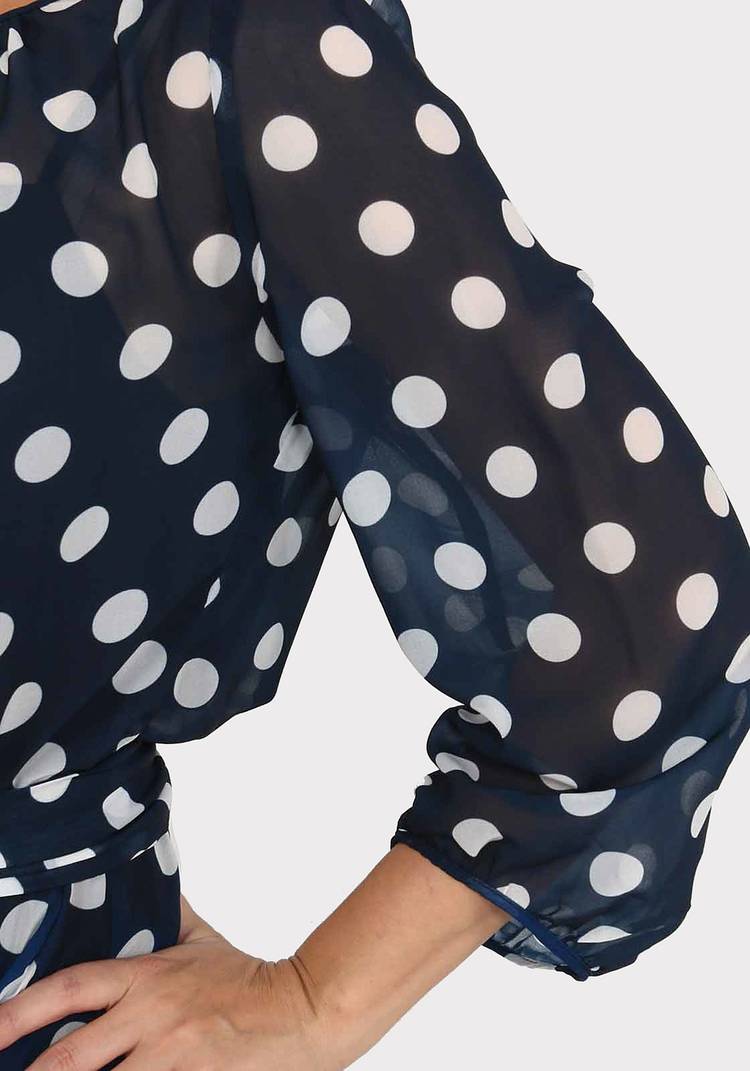 Платье шифоновое с принтом горох шир.  750, рис. 4