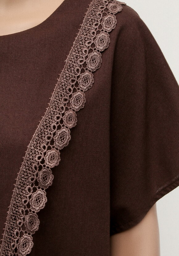 Туника из льна с кружевом Инга шир.  580, рис. 14