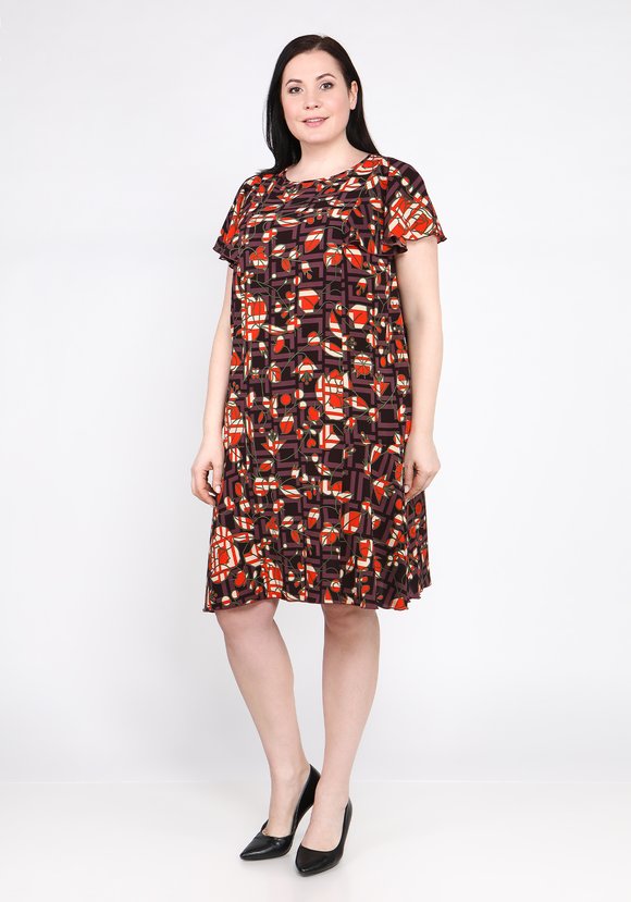 Платье с воланами по низу и на плечах шир.  580, рис. 6