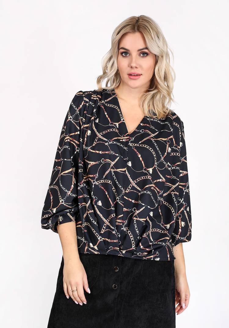 Блуза со сборкой и V-образным вырезом шир.  750, рис. 8