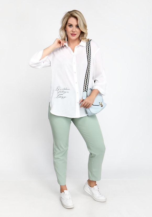 Блуза с шрифтом прямого силуэта шир.  580, рис. 1