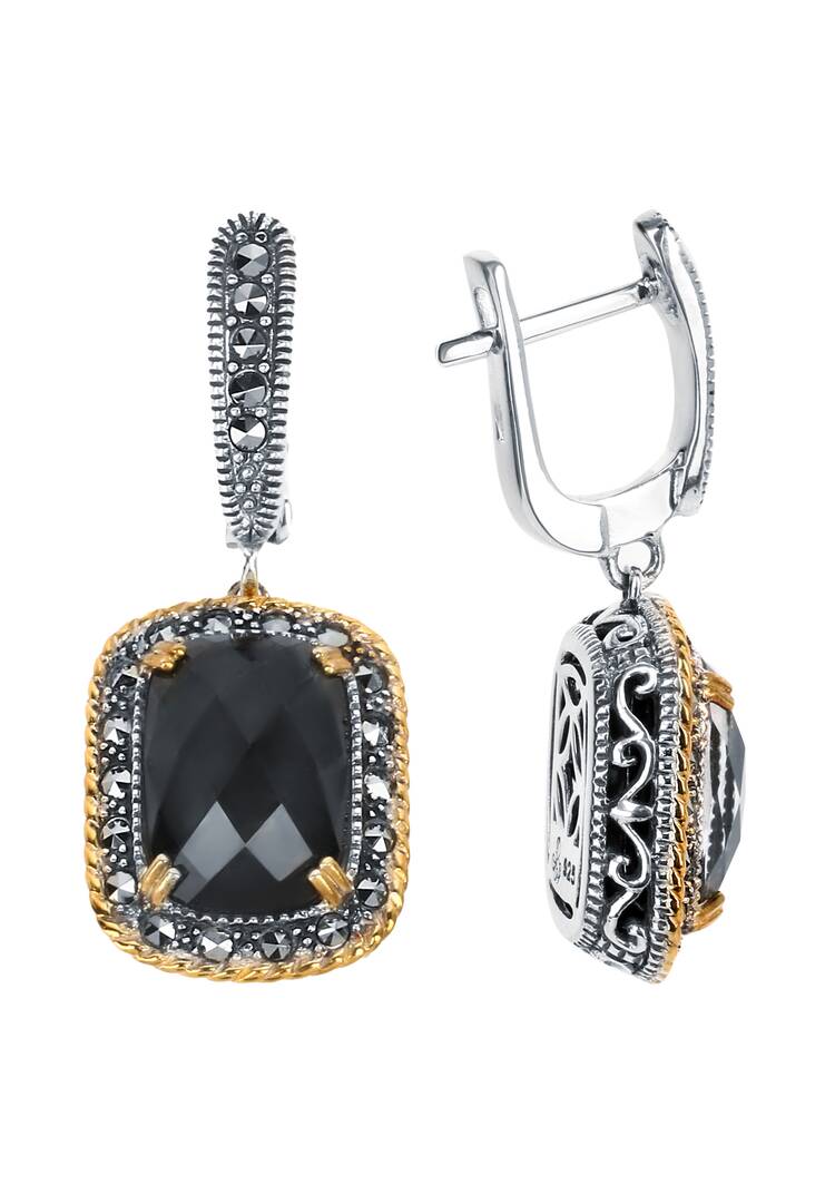 Серебряные серьги Тайна Шарлотты шир.  750, рис. 1