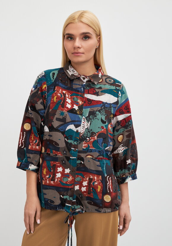 Блуза на кулиске с принтом Жанна шир.  580, рис. 10