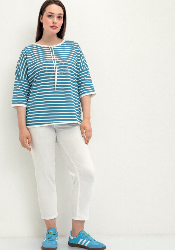 Блуза с декором из страз и рукавом 3/4 шир.  580, рис. 24