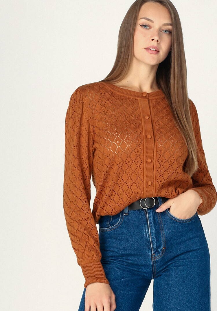 Кардиган ажурный с обтянутыми пуговицами шир.  750, рис. 30