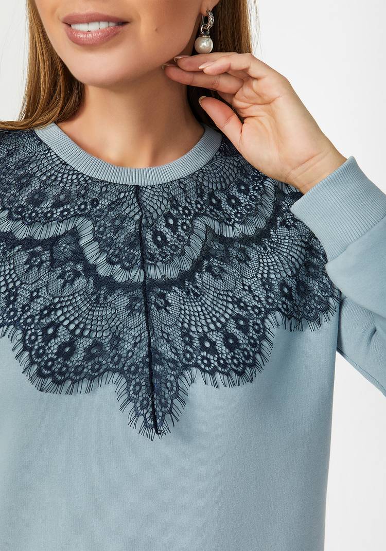 Свитшот с отделкой из гипюра шир.  750, рис. 3