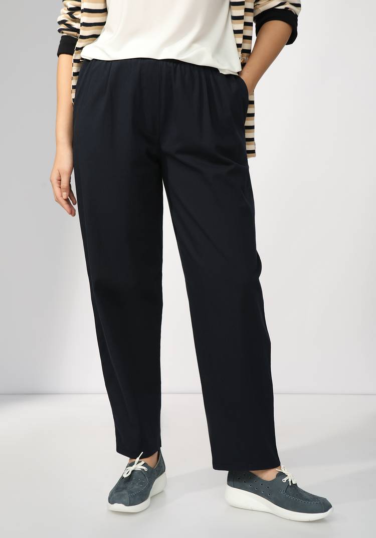 Брюки зауженные из хлопка с эластаном шир.  750, рис. 4