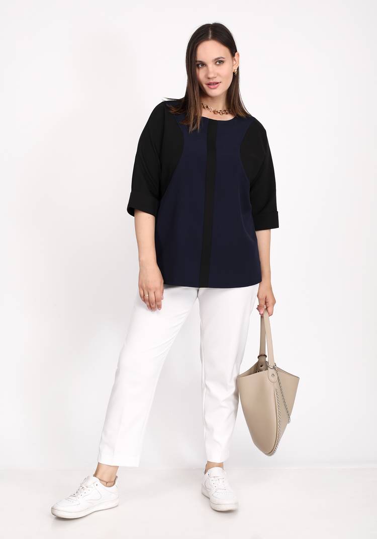 Блуза комбинированная оверсайз шир.  750, рис. 11