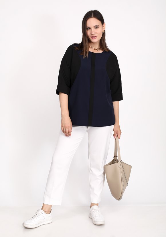 Блуза комбинированная оверсайз шир.  580, рис. 11