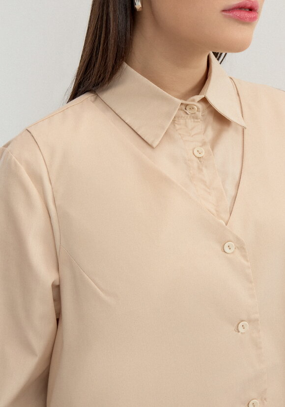 Блуза с имитацией жилетки свободного кроя шир.  580, рис. 12