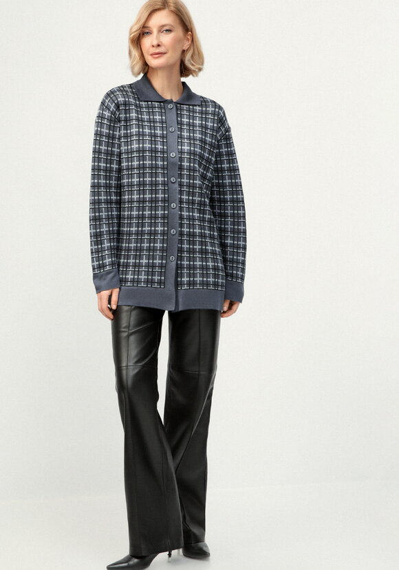Рубашка-джемпер с отложным воротником клетка шир.  580, рис. 12