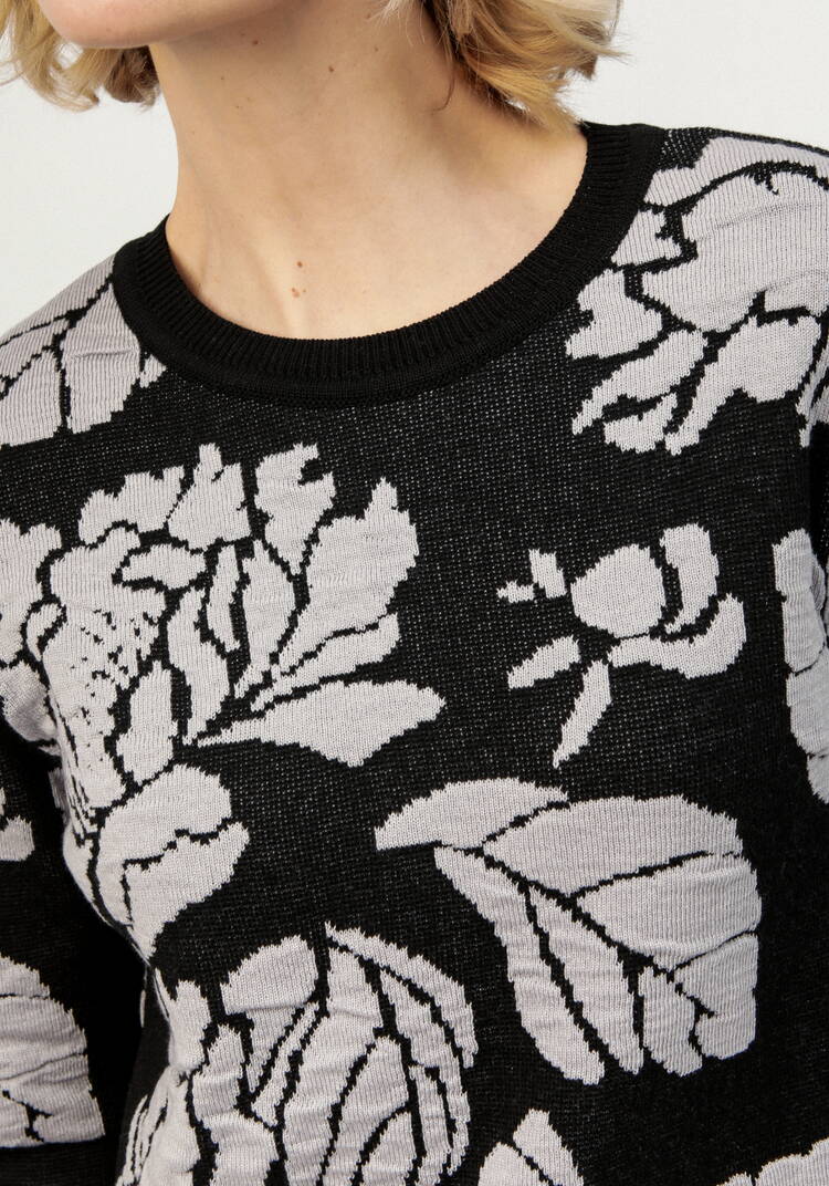 Джемпер с цветочно-лиственным принтом шир.  750, рис. 11