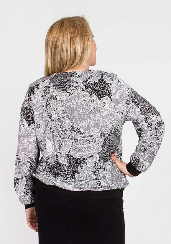 Блуза с восточным принтом и вырезом капля шир.  580, рис. 16