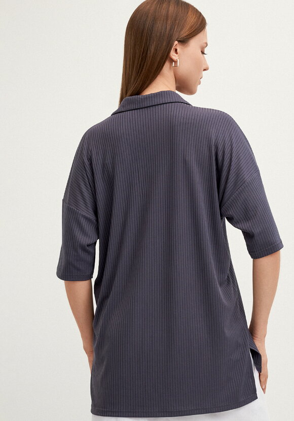 Поло с отложным воротником в рубчик шир.  580, рис. 11