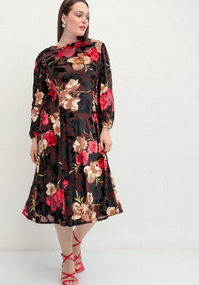 Платье с декором и цветочным принтом