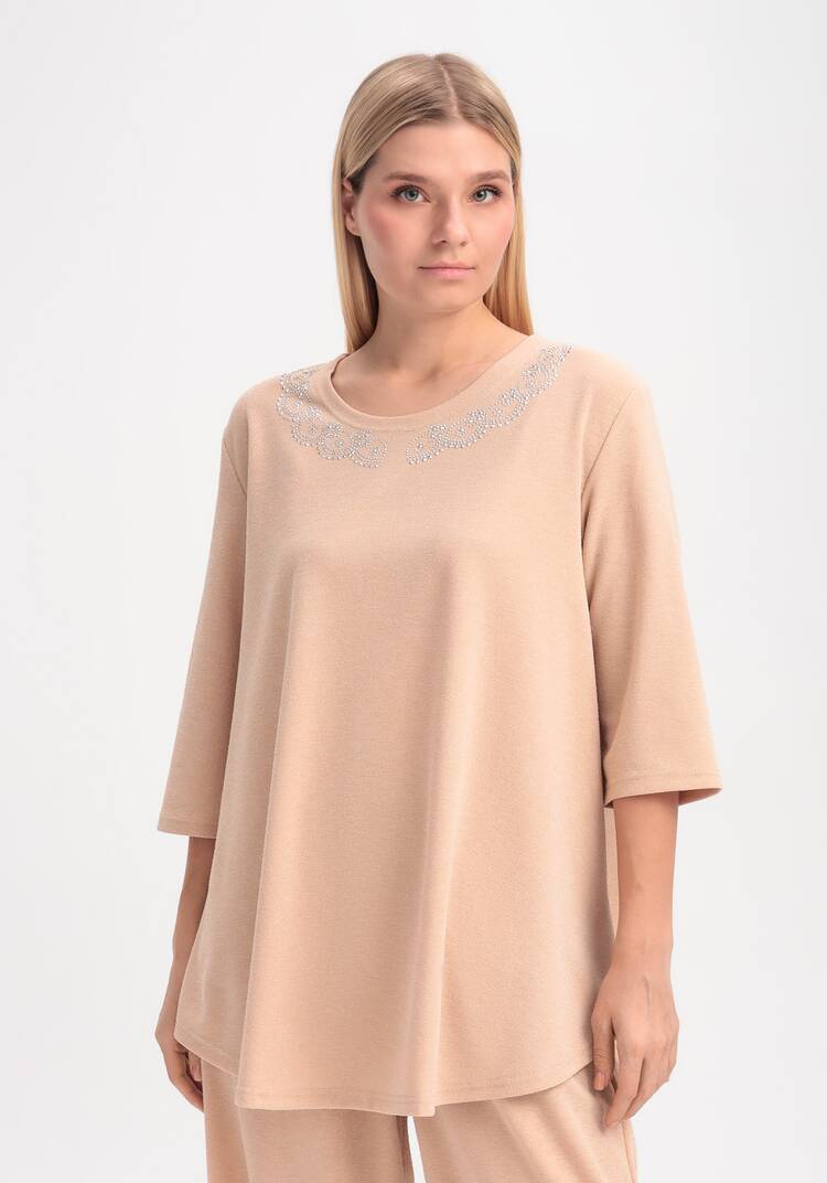 Туника с люрексом и декором из страз шир.  750, рис. 25