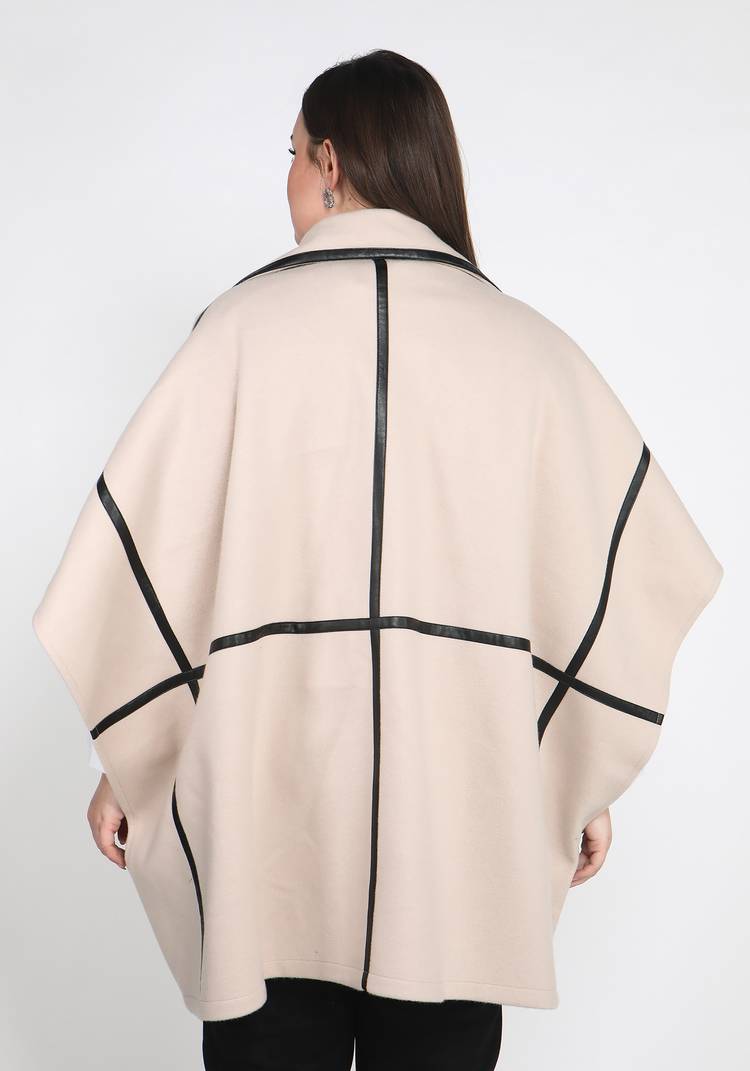 Кейп с отделкой из экокожи шир.  750, рис. 7