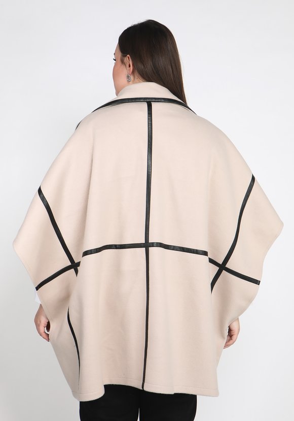 Кейп с отделкой из экокожи шир.  580, рис. 7