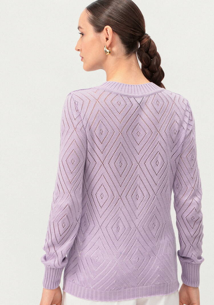 Джемпер с  ажурными ромбами шир.  750, рис. 3