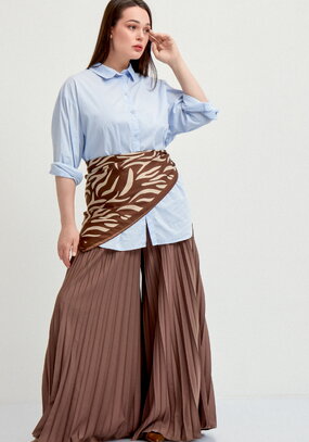 Брюки гофре с декоративным поясом