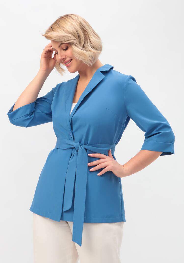 Пиджак с поясом из льна и хлопка шир.  750, рис. 9