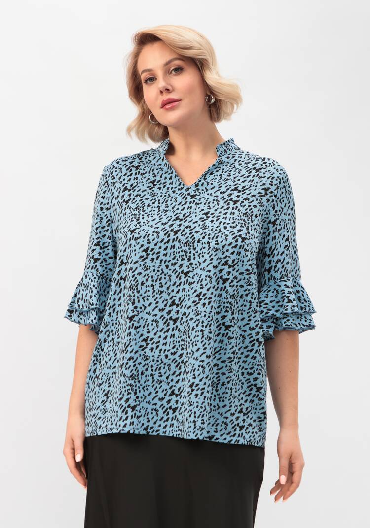 Блуза с воланами и воротником-стойкой шир.  750, рис. 12