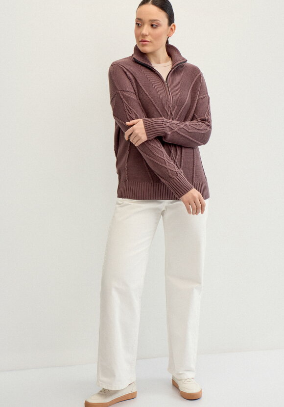 Свитер с фактурным рисунком на молнии шир.  580, рис. 14