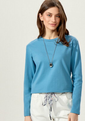 Лонгслив с круглым воротом из хлопка