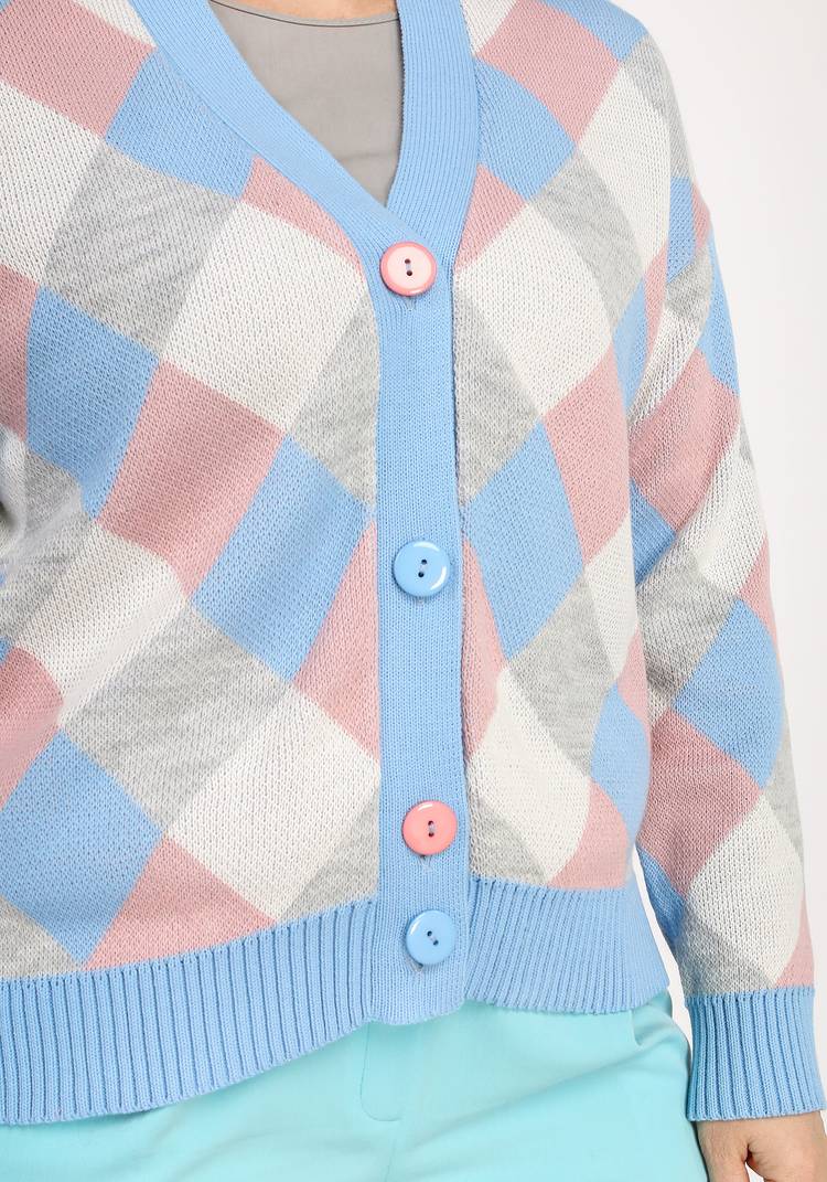 Кардиган Яркие ромбы шир.  750, рис. 5