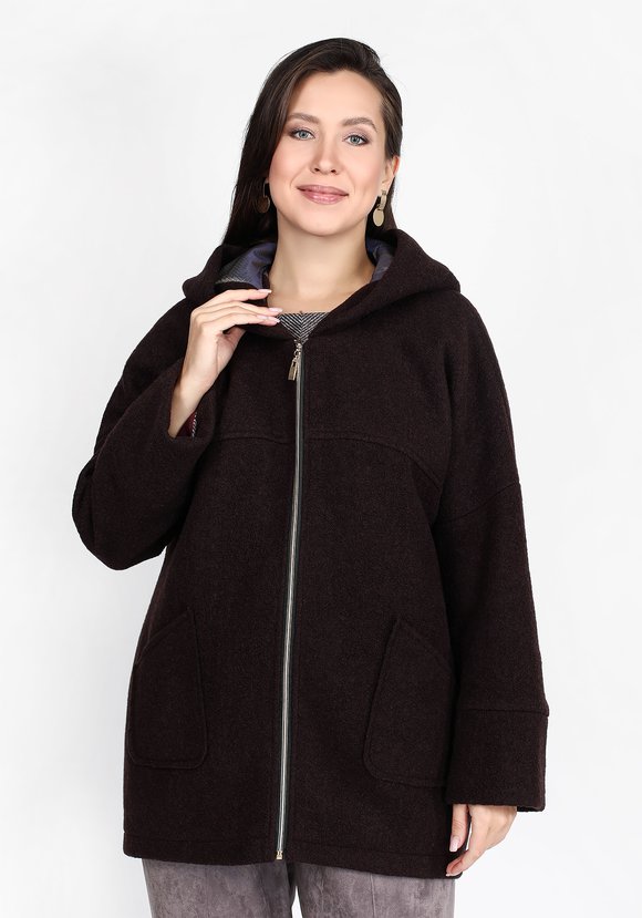 Пальто шерстяное с капюшоном шир.  580, рис. 1