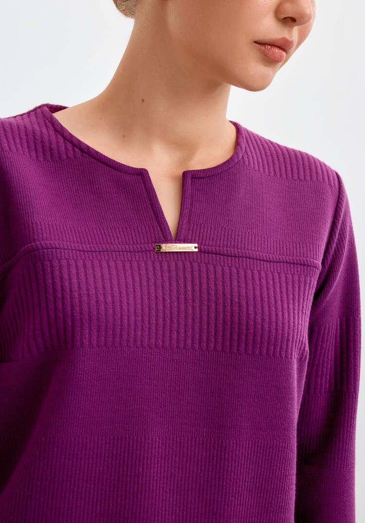 Блуза из трикотажа с кокеткой-впереди шир.  750, рис. 5