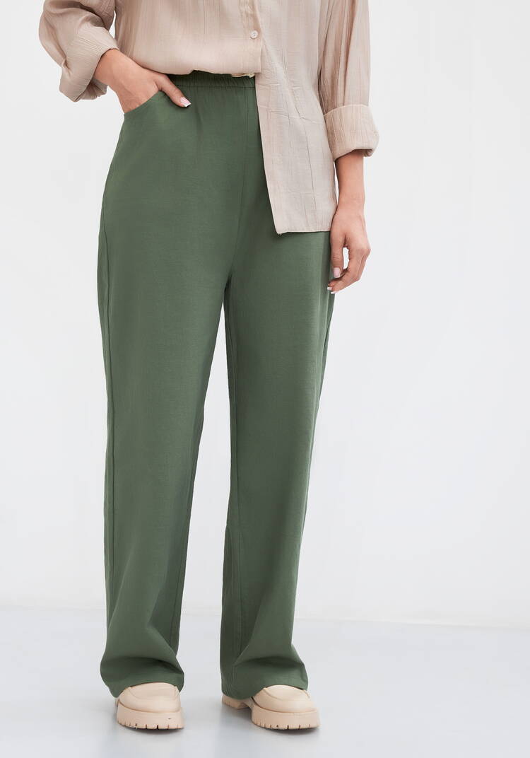 Брюки на резинке по поясу, прямые Симона шир.  750, рис. 8