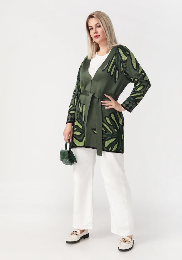 Кардиган с крупным орнаментом шир.  580, рис. 1