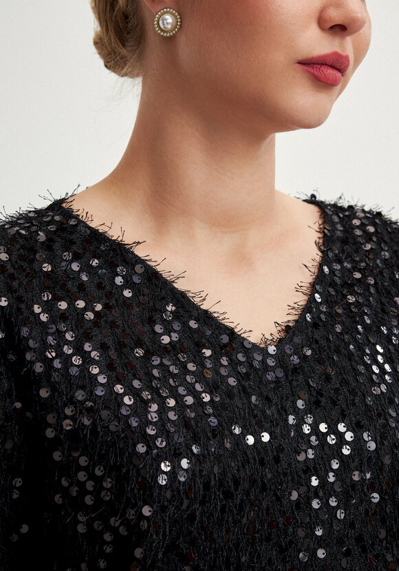 Джемпер с объемным ворсом и паетками шир.  580, рис. 12