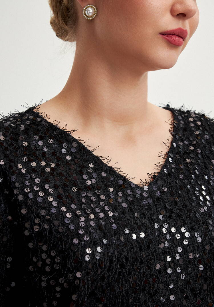 Джемпер с объемным ворсом и паетками шир.  750, рис. 12