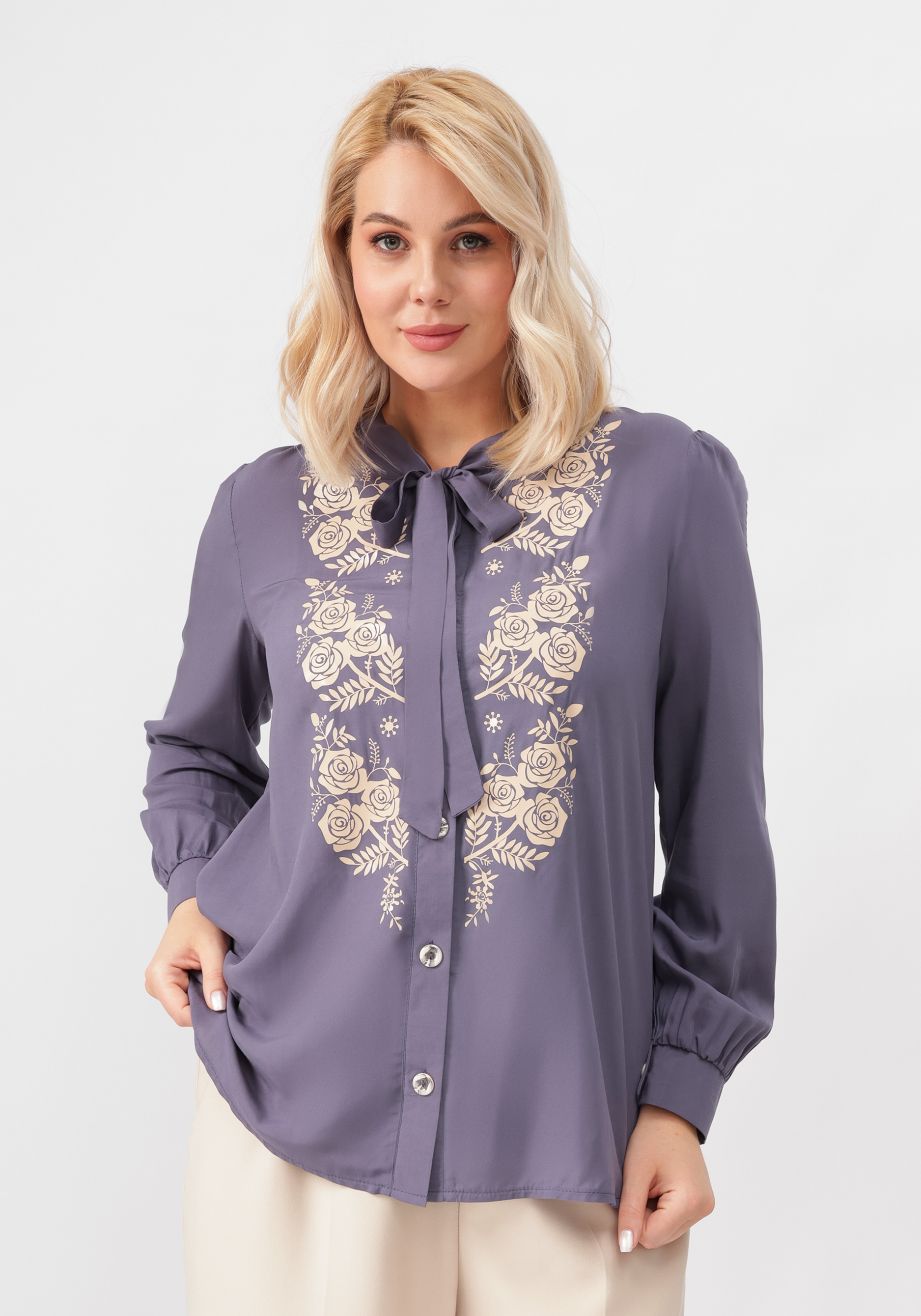 Блуза с цветочным принтом на груди Mio Imperatrice, размер 60
