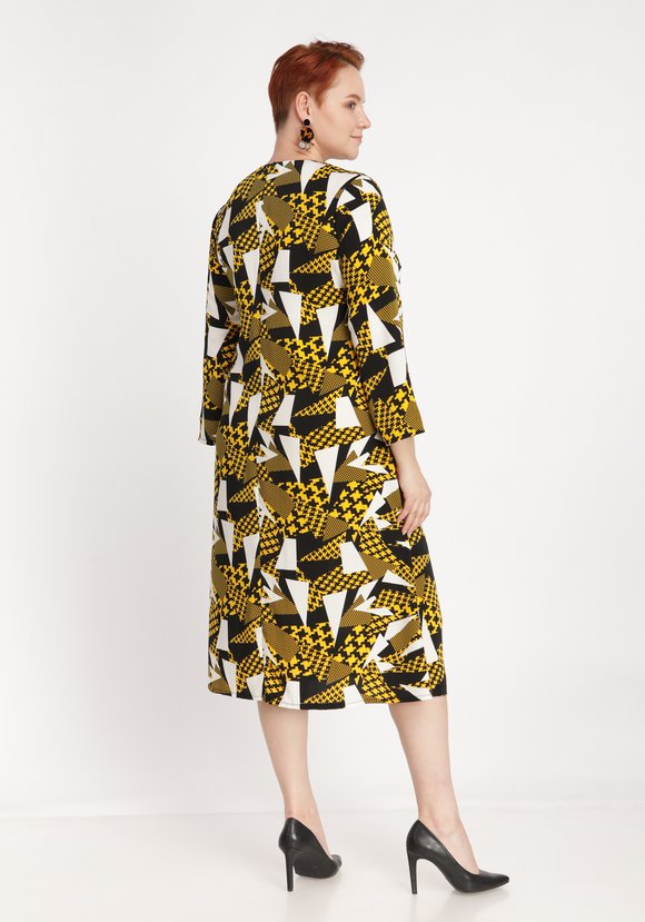 Платье с ярким геометрическим принтом шир.  580, рис. 6