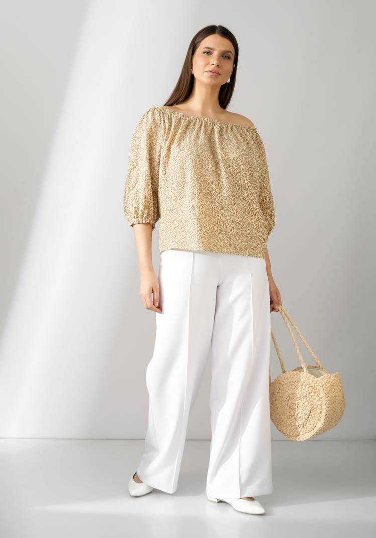 Блуза А силуэта с рукавом  фонариком шир.  750, рис. 7