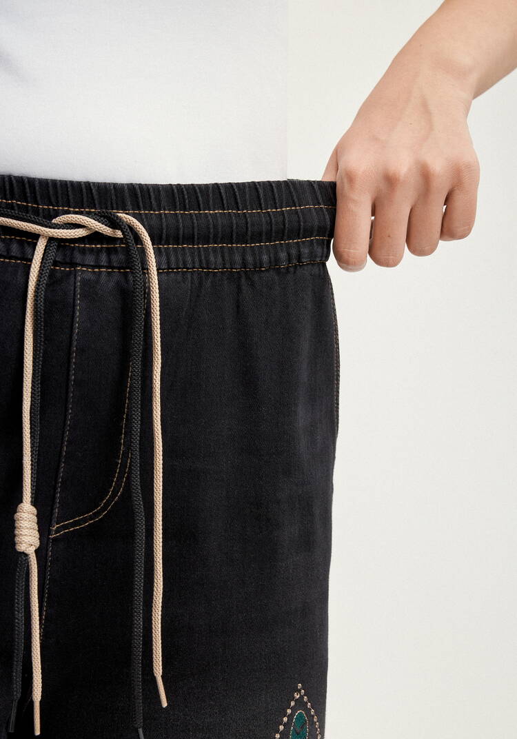 Брюки бананы с миниатюрной вышивкой шир.  750, рис. 15