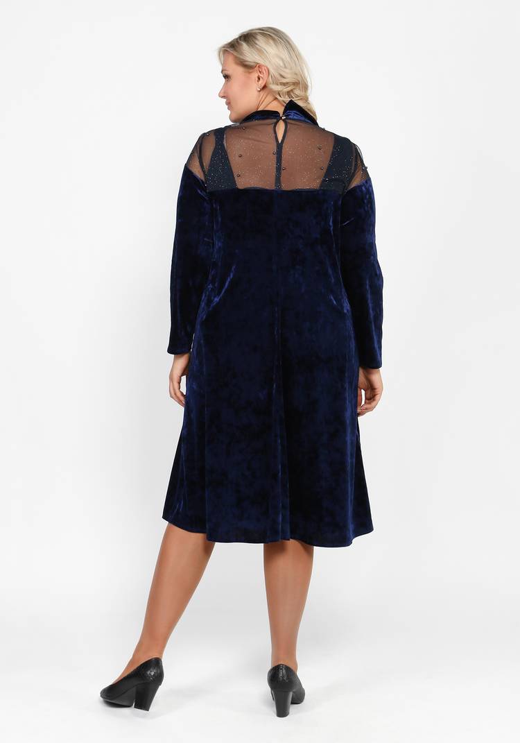 Платье бархатное с декором из бусин шир.  750, рис. 6