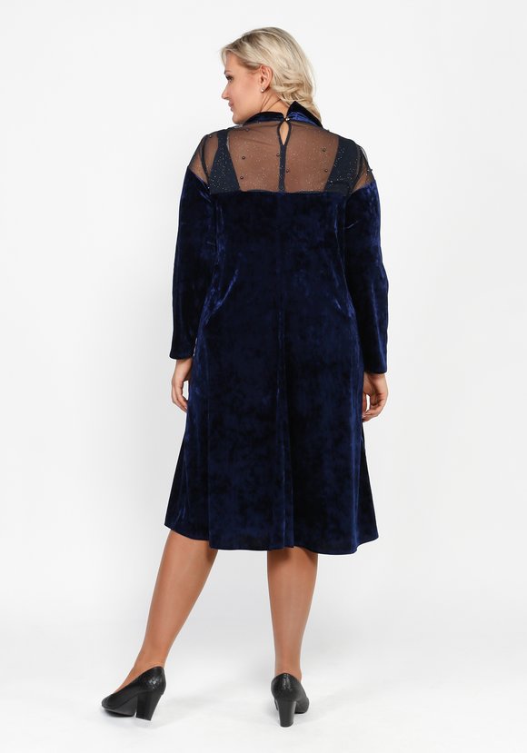 Платье бархатное с декором из бусин шир.  580, рис. 6