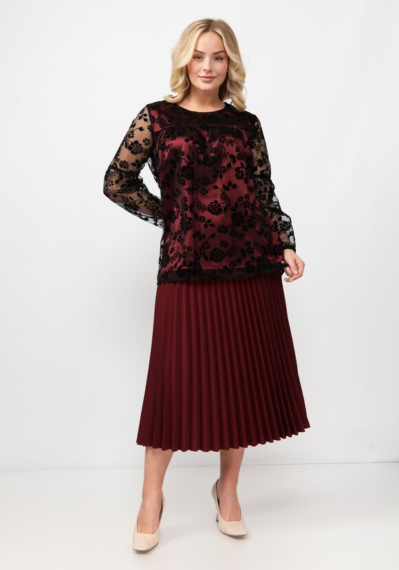 Блуза с шитьем на сетке шир.  580, рис. 2