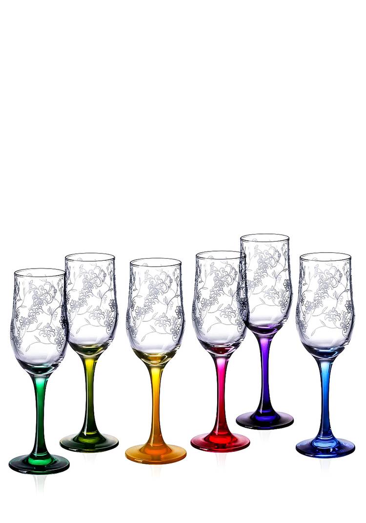 Набор из 6-ти цветных бокалов с гравировкой шир.  750, рис. 2