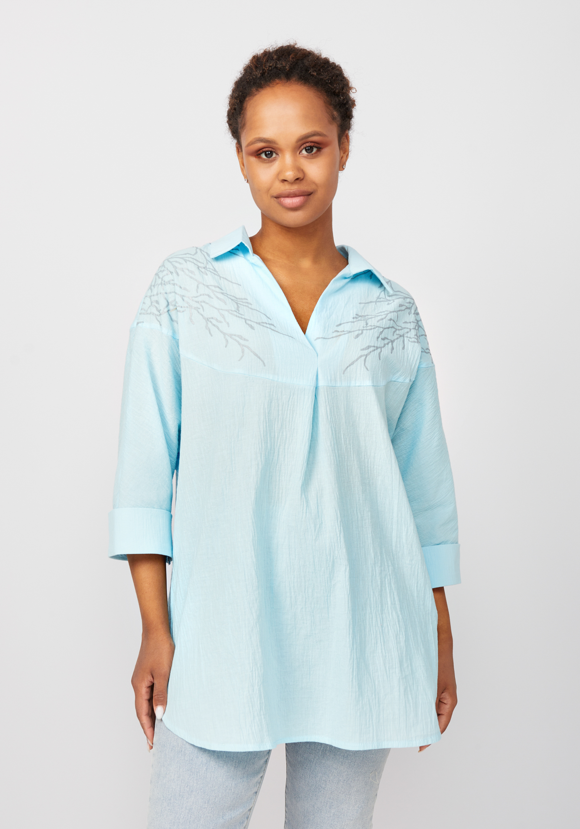 Блуза с принтом "Шерил" Mio Imperatrice, цвет голубой, размер 60 - фото 4