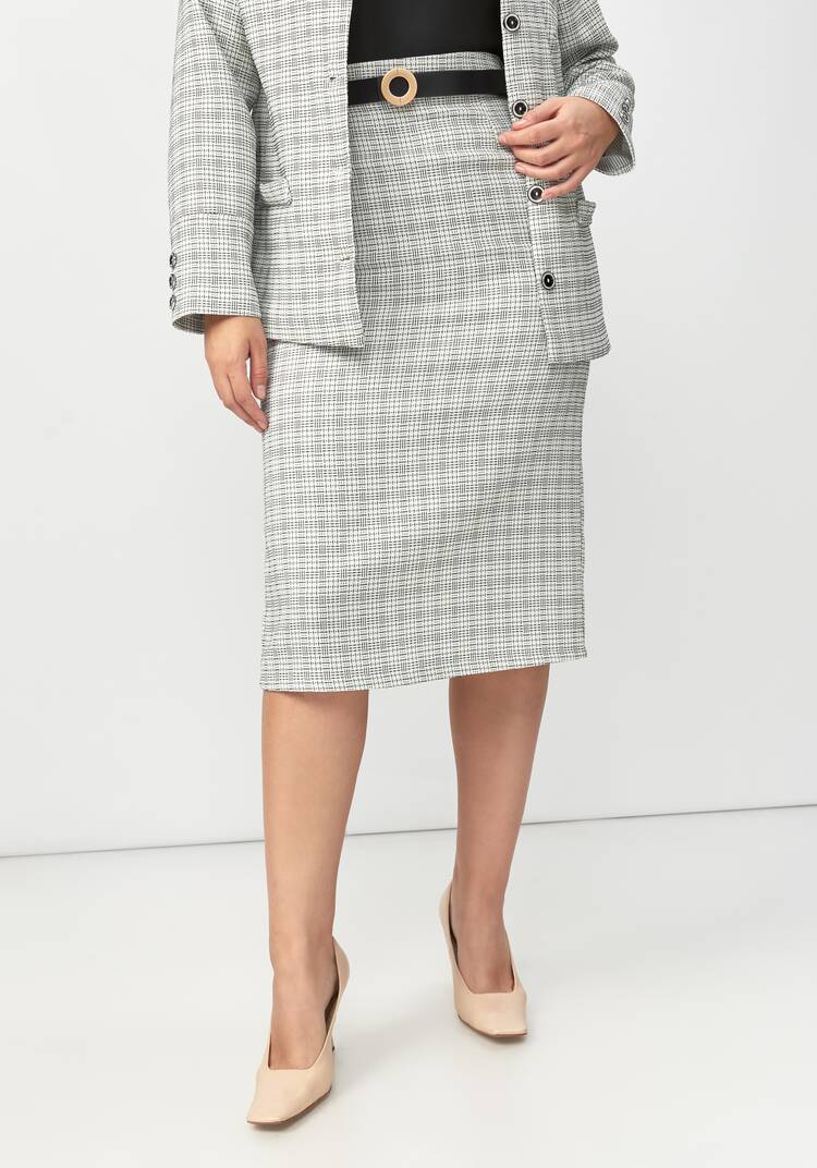 Юбка из фактурной ткани с поясом шир.  750, рис. 6