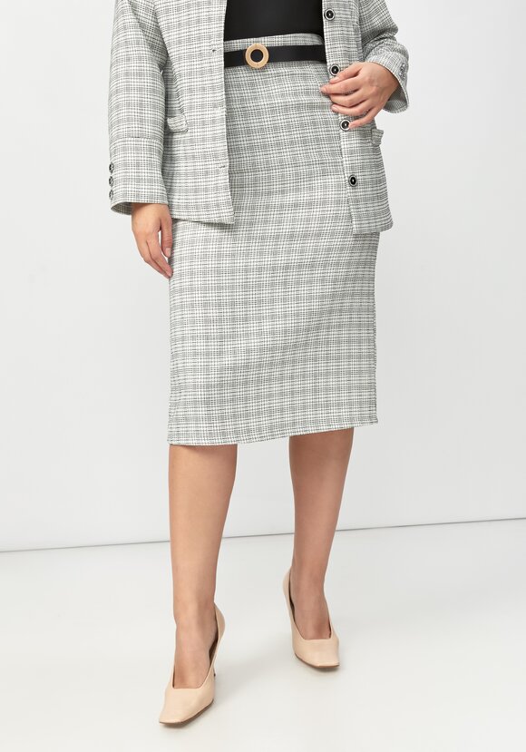 Юбка из фактурной ткани с поясом шир.  580, рис. 6