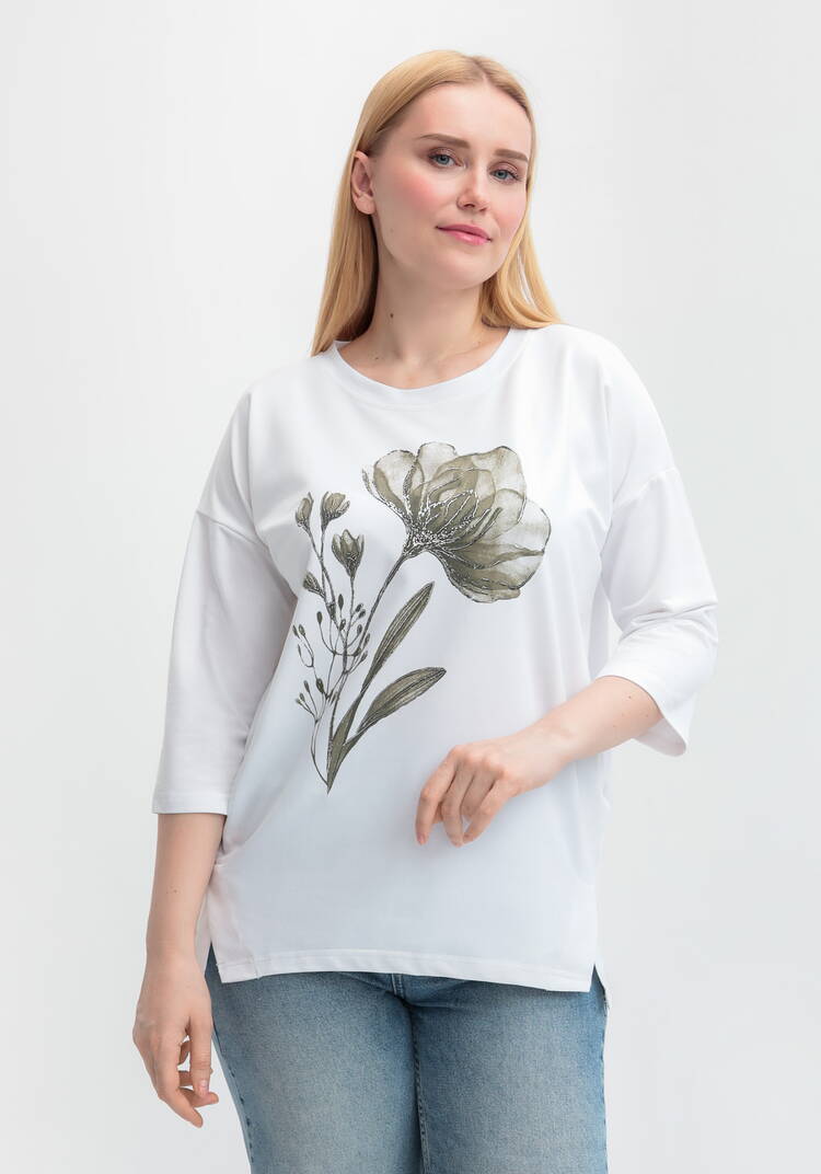 Блуза с принтом цветка и рукавом 3/4 шир.  750, рис. 25