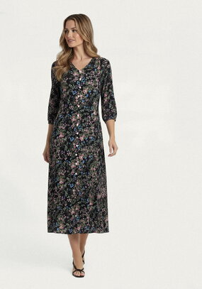 Платье с цветочным принтом на пуговицах