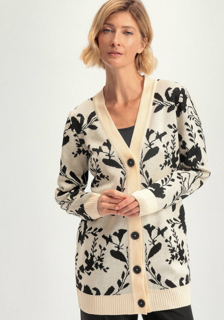 Кардиган с цветочным рисунком шир.  750, рис. 7