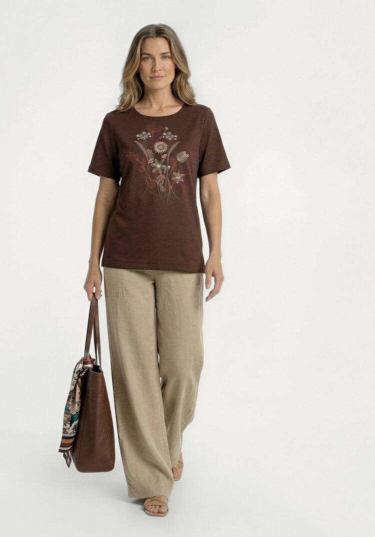 Блуза с принтом из льна шир.  750, рис. 16